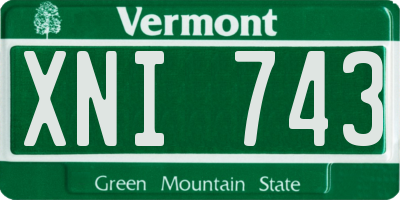 VT license plate XNI743