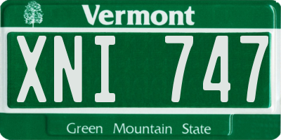 VT license plate XNI747