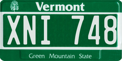 VT license plate XNI748