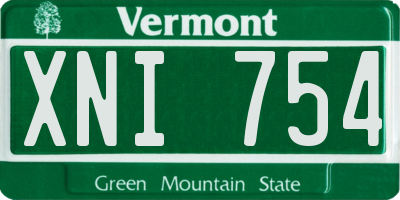 VT license plate XNI754
