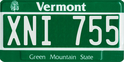 VT license plate XNI755