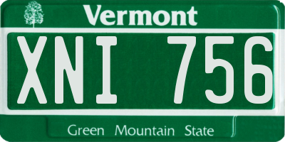VT license plate XNI756