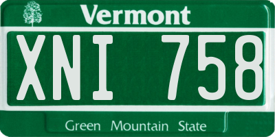 VT license plate XNI758