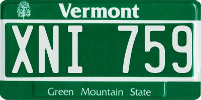 VT license plate XNI759