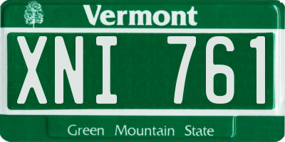 VT license plate XNI761