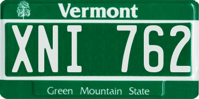 VT license plate XNI762