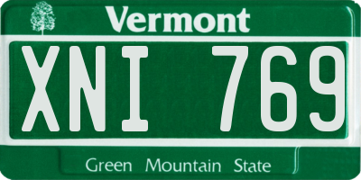VT license plate XNI769