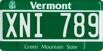 VT license plate XNI789