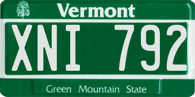 VT license plate XNI792