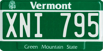 VT license plate XNI795