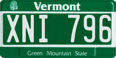 VT license plate XNI796