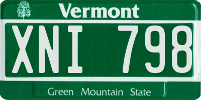VT license plate XNI798