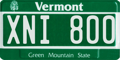 VT license plate XNI800