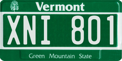 VT license plate XNI801