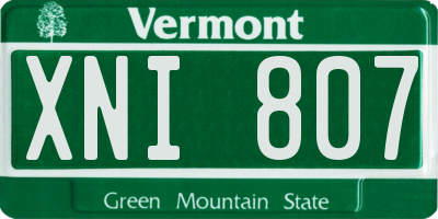 VT license plate XNI807