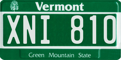 VT license plate XNI810