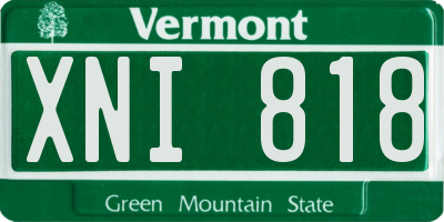 VT license plate XNI818
