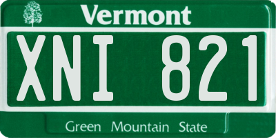 VT license plate XNI821