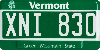 VT license plate XNI830