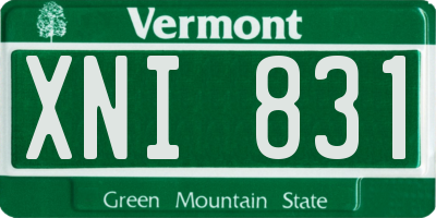 VT license plate XNI831