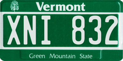 VT license plate XNI832