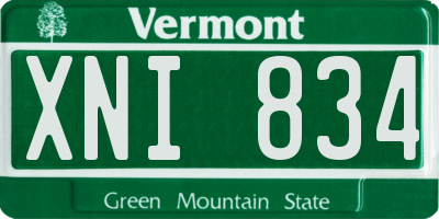 VT license plate XNI834