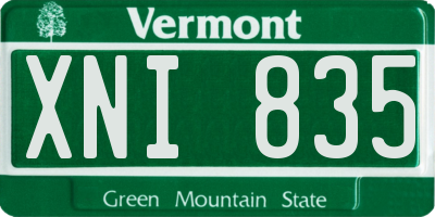 VT license plate XNI835
