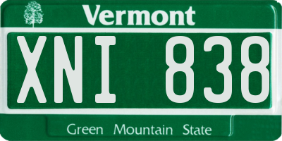 VT license plate XNI838