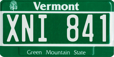 VT license plate XNI841