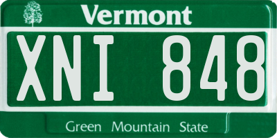 VT license plate XNI848