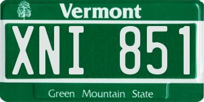 VT license plate XNI851