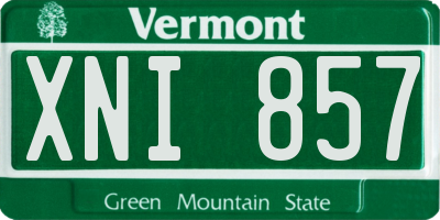VT license plate XNI857