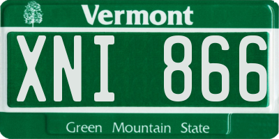 VT license plate XNI866