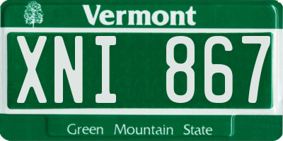 VT license plate XNI867