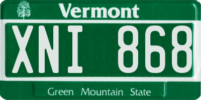 VT license plate XNI868