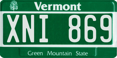 VT license plate XNI869