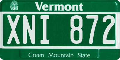 VT license plate XNI872