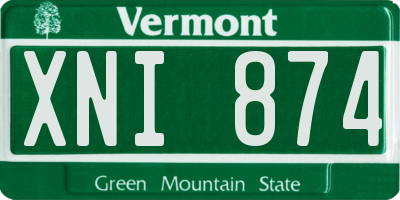 VT license plate XNI874