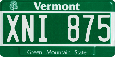 VT license plate XNI875