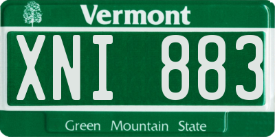 VT license plate XNI883