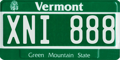 VT license plate XNI888