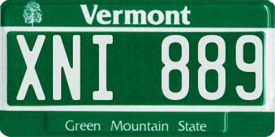 VT license plate XNI889