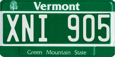 VT license plate XNI905