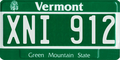 VT license plate XNI912