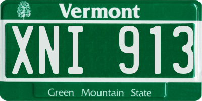 VT license plate XNI913
