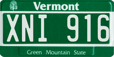 VT license plate XNI916