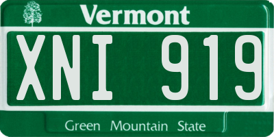 VT license plate XNI919