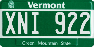 VT license plate XNI922