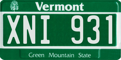 VT license plate XNI931