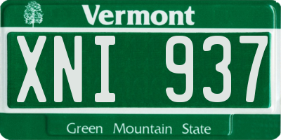 VT license plate XNI937